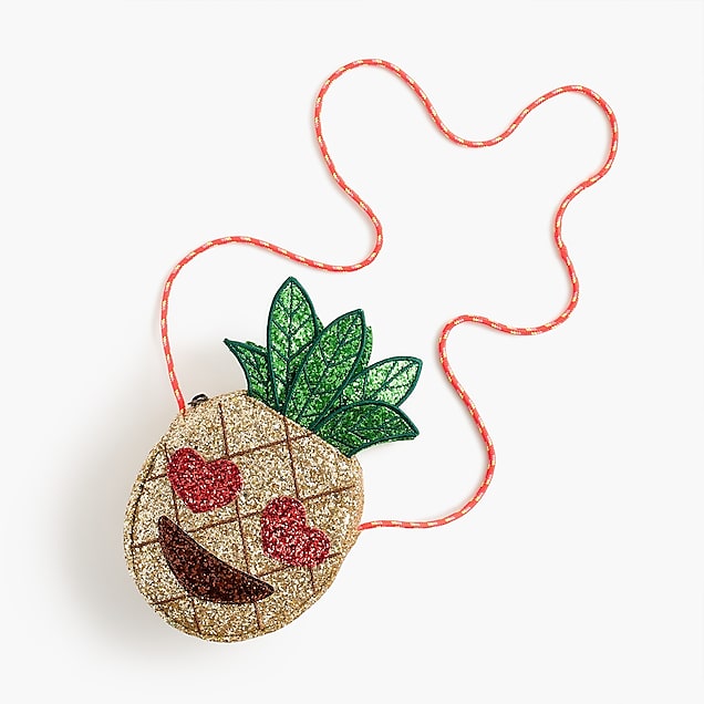 J.Crew Girls' Glitter Pineapple Emoji Bag