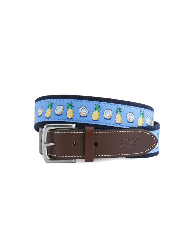 Vineyard Vines Pineapple & Coconut Canvas Club Belt