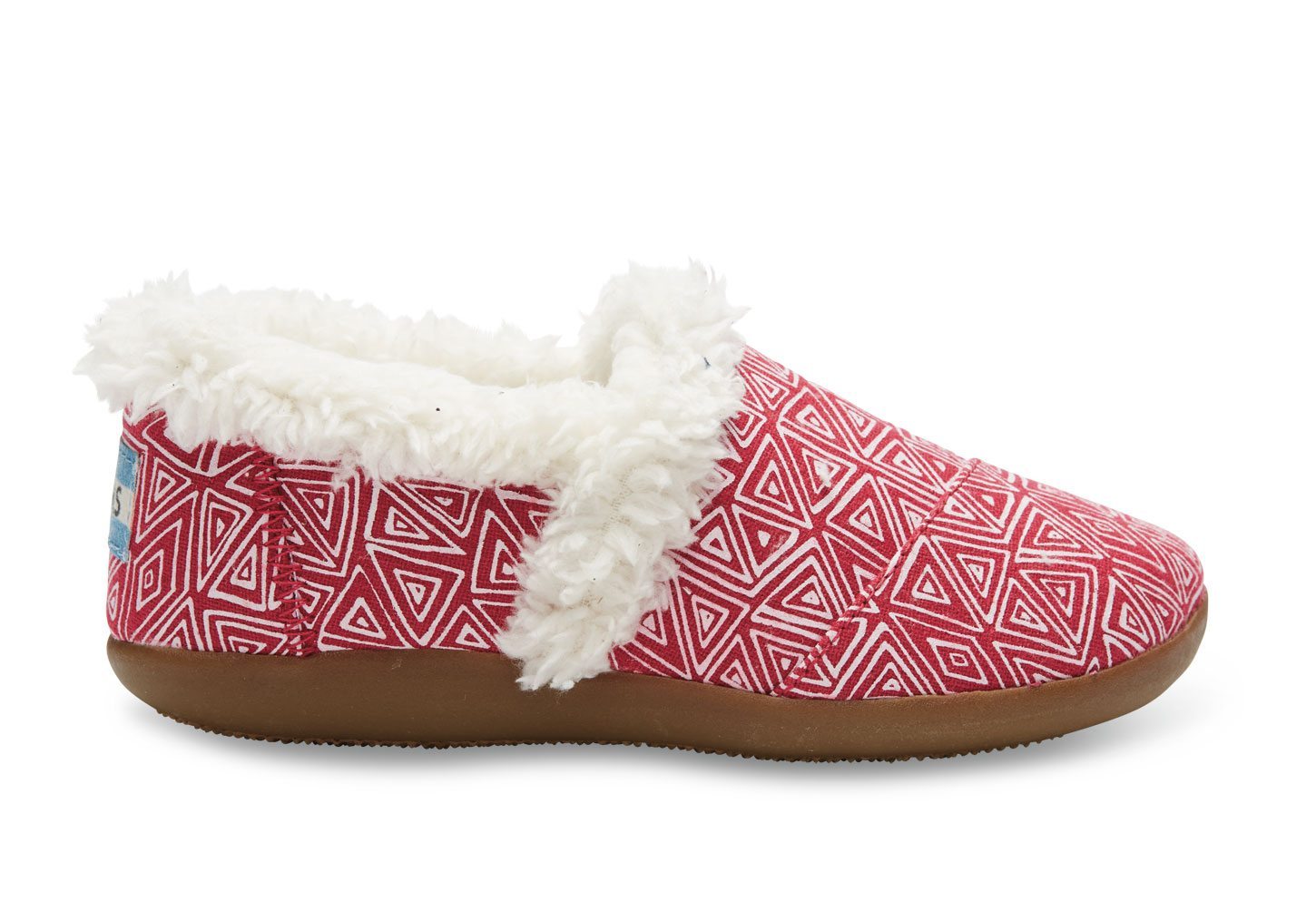 TOMS Pink Felt Tribal Youth Slippers