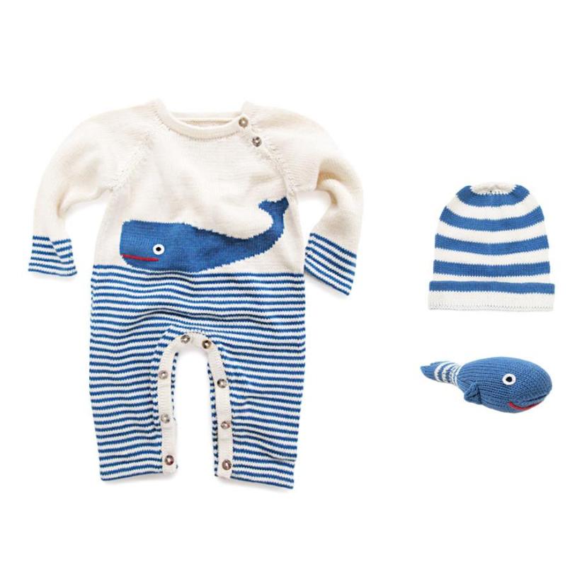 Estella NYC Organic Whale One-Piece Romper Baby Gift Set