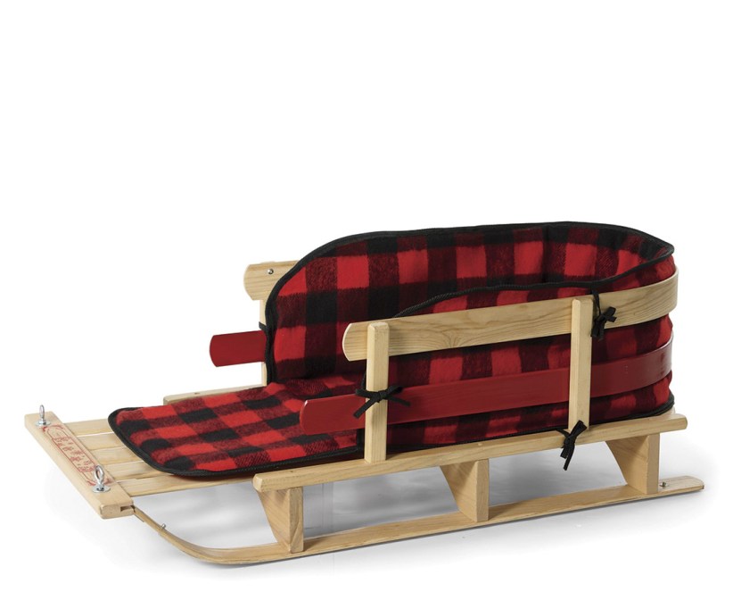 L.L.Bean Kids Pull Sled & Buffalo Plaid Cushion Cover 