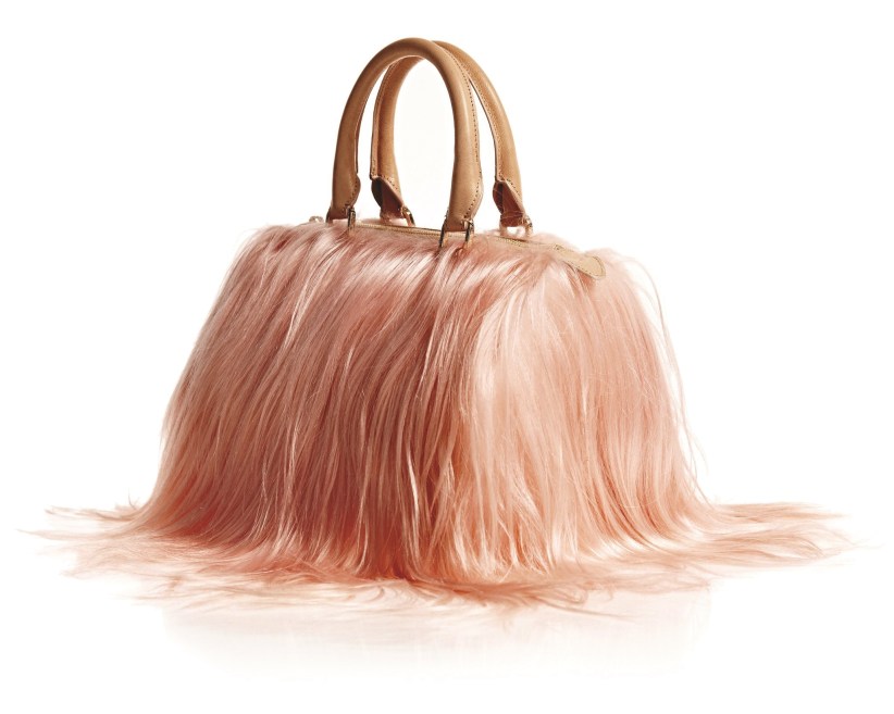 Brother Vellies Island Bag in Peach Goat Shearling