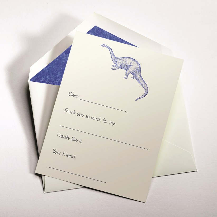 Mrs. John L. Strong Dinosaur Fill-In Thank You Notes Set