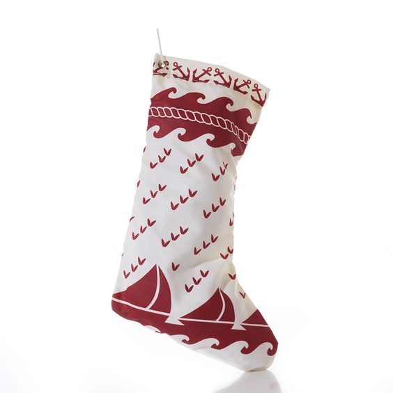 Sea Bags Red Nautical Fair Isle Stocking