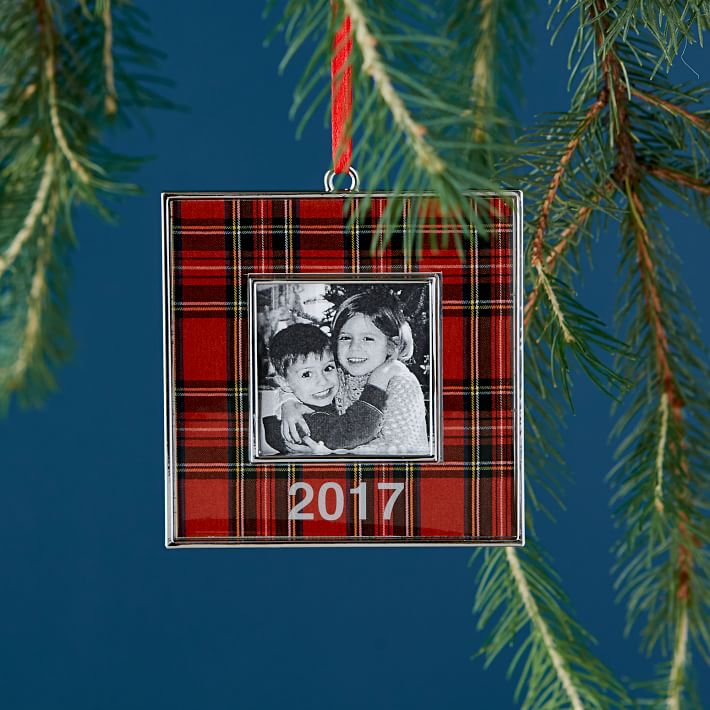 Mark and Graham Plaid Photo Frame Ornament