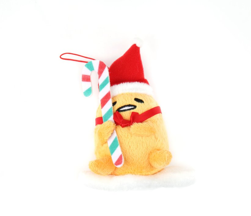 Sanrio Gudetama Christmas Mascot Ornament: Candy Cane