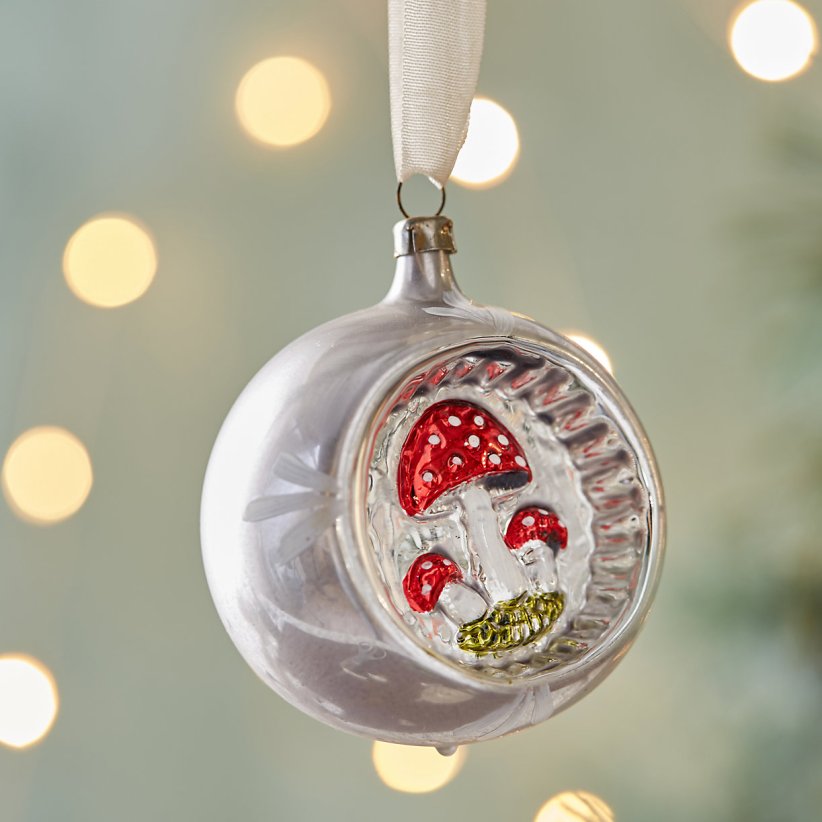 Mushroom Globe Glass Ornament from Terrain 