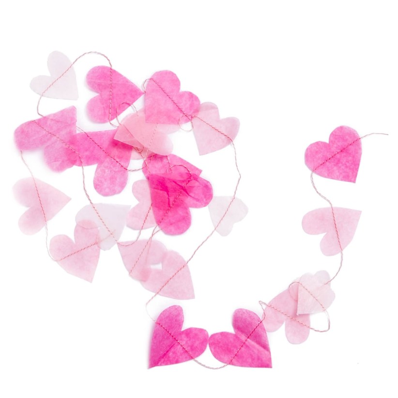 Mini Hearts Vintage Paper Garland