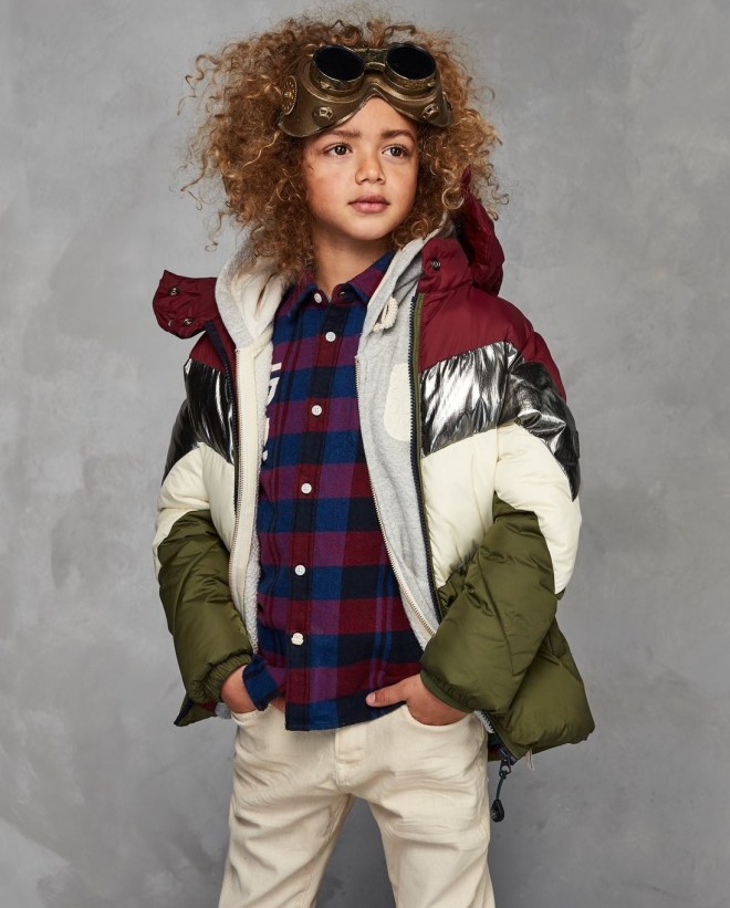 Scotch & Soda Colour Block Puffer Coat 