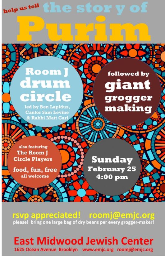 The Story of Purim with Drum Circle and Giant Grogger Making