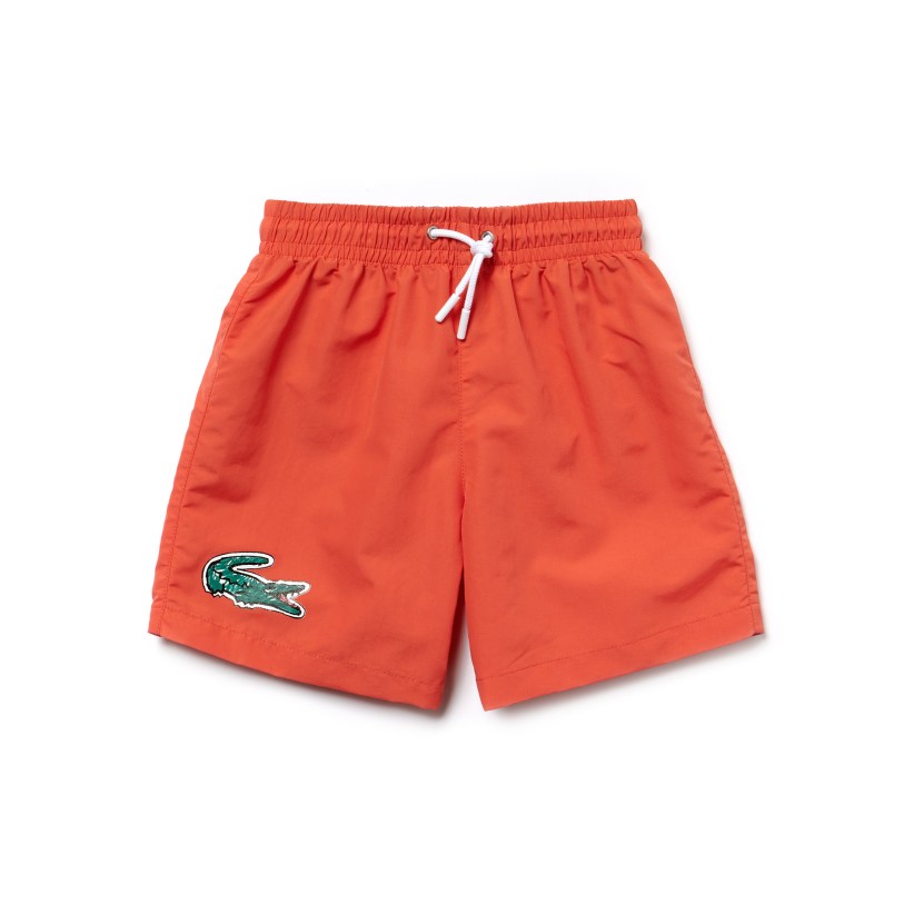 Lacoste Boys' Oversized Crocodile Swimming Trunks