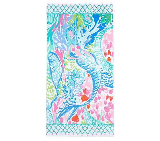 Pottery Barn Kids Lilly Pulitzer Mermaid Cove Beach Towel