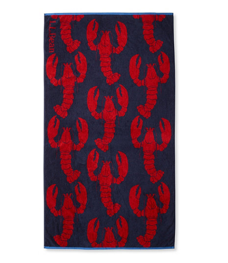 L.L.Bean Seaside Beach Towel, Lobsters 