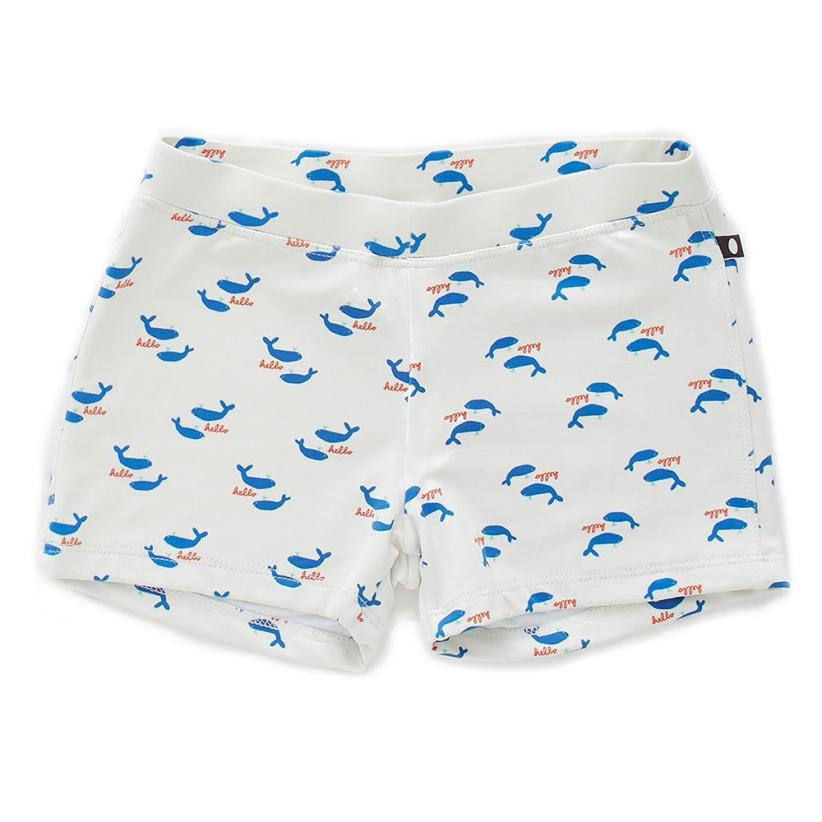 Oeuf Swim Trunks-White/Whales