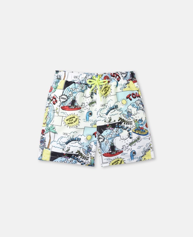 Stella McCartney Kids Taylor All-Over Print Swim Shorts 