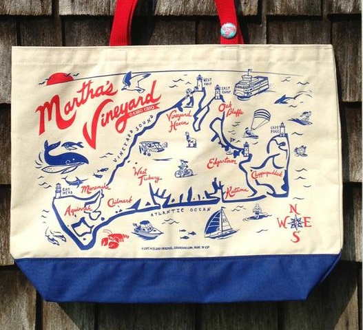 Cabo Cado Martha's Vineyard Beach Tote • Red & Blue