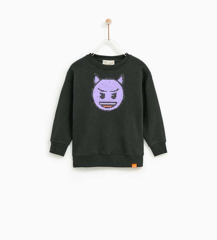 Emoji Sweatshirt With Reversible Sequins 