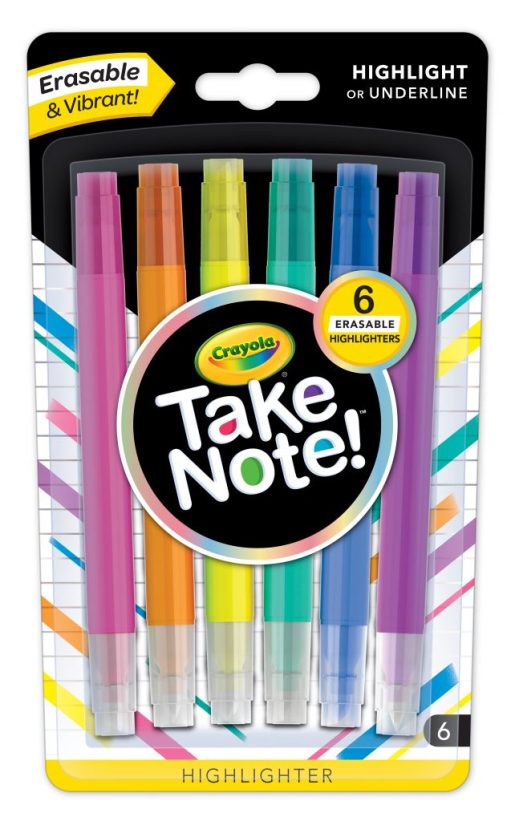 Crayola Take Note! 6 ct. Erasable Highlighters