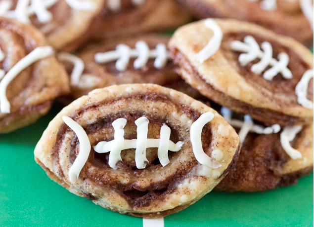 Football Cinnamon Roll Cookies