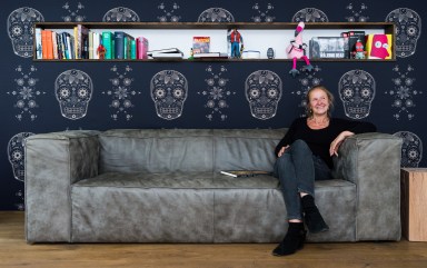 woman sitting on couch