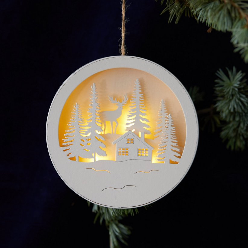 Terrain Winter Scene Round Ornament