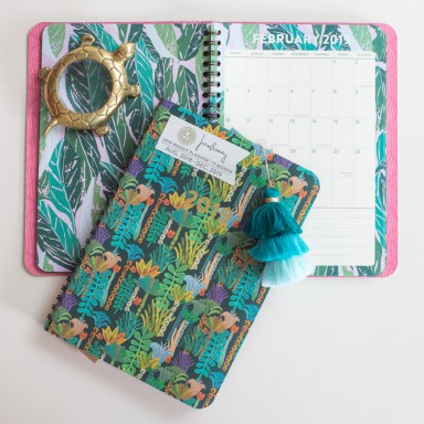 tropical print day planner