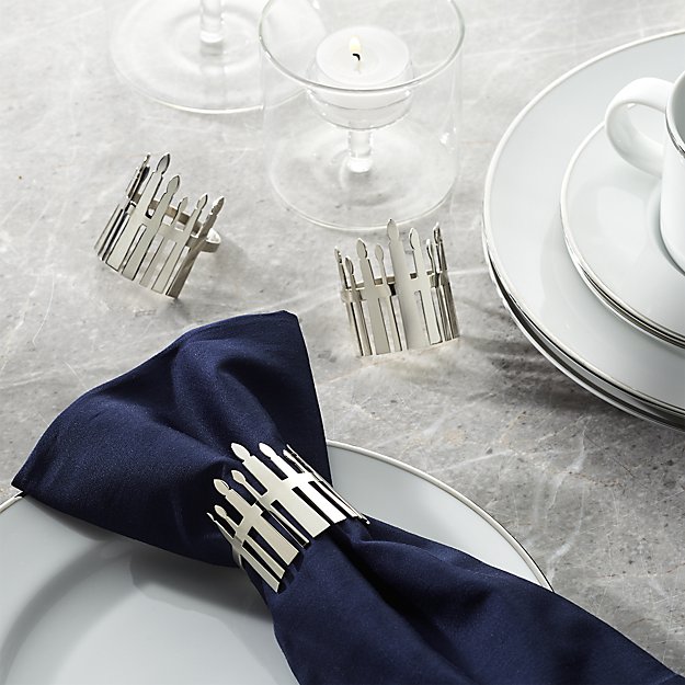 Crate & Barrel Hanukkah Candles Napkin Ring