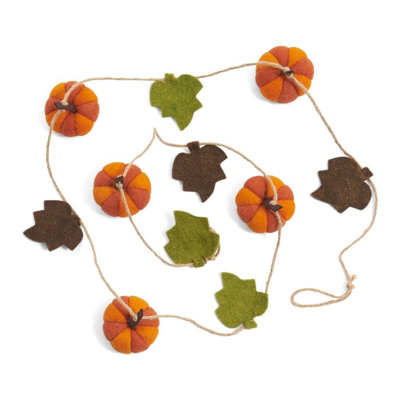  Arcadia Home Harvest Pumpkin Vine Garland, Orange/Green 