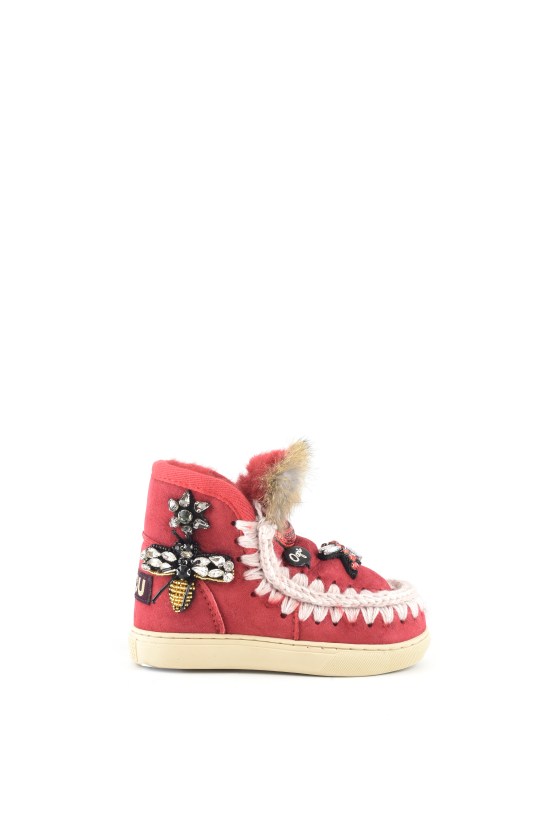 Mou Eskimo Sneakers Kids Mix Patch in Chili Pepper