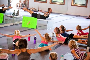 children doing yoga