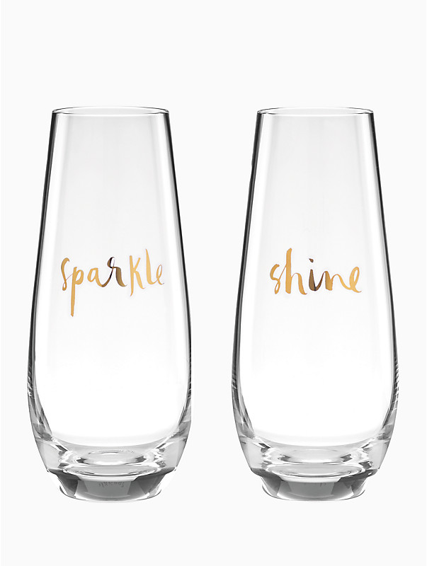 Kate Spade New York Sparkle Shine Stemless Flute Set 