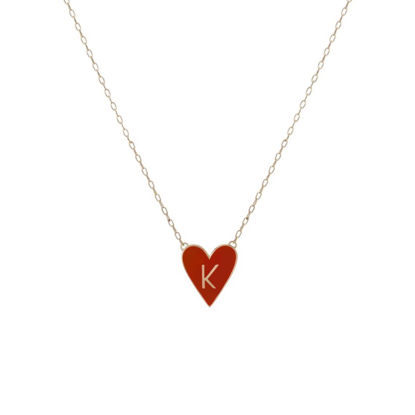 Jennifer Fisher Medium Gold Border Enamel Heart Pendant 