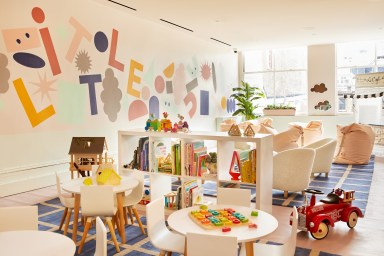 brightly lit children's play room