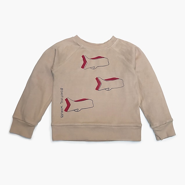 J.Crew Marketplace Girls' Wovenplay Whale Sweatshirt