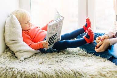 child reading a book