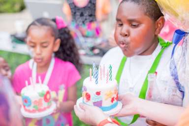 kids blowing out birthday candles