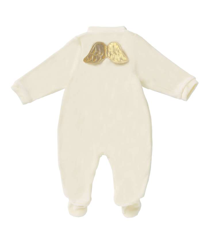 Marie - Chantal Velour Gold Angel Wing Onesie