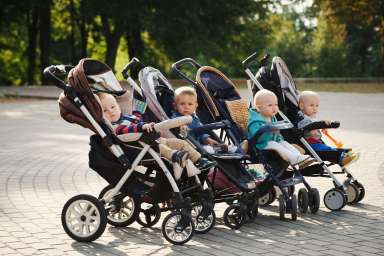 babies in strollers