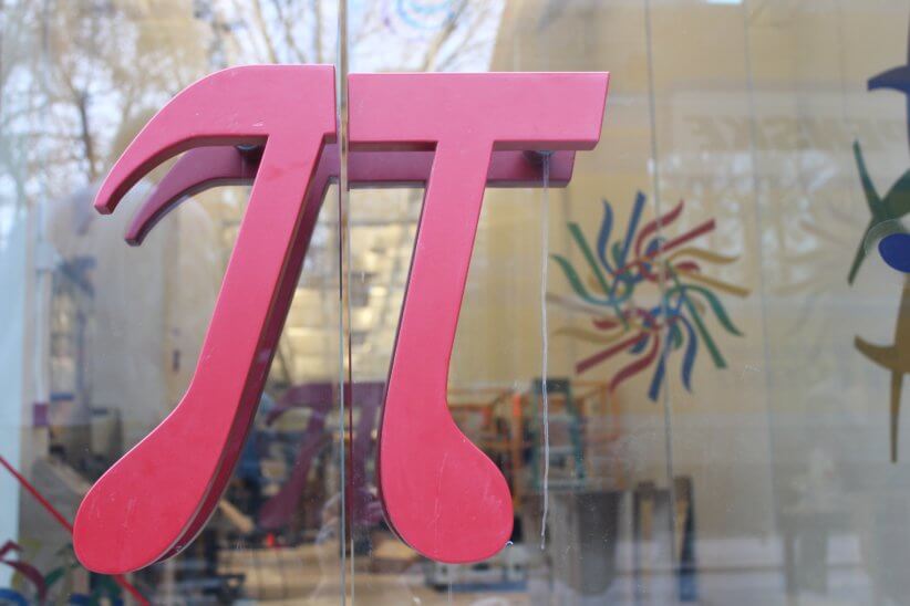 Pi symbol on door of Museum of Math