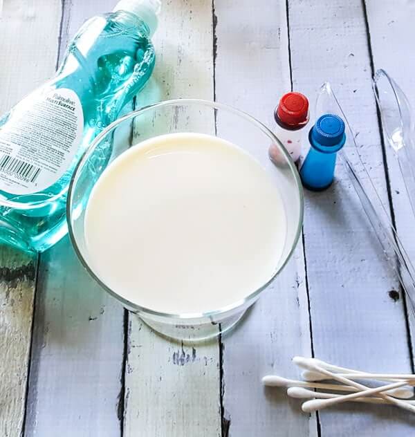 Milk and Soap Surface Tension Experiment