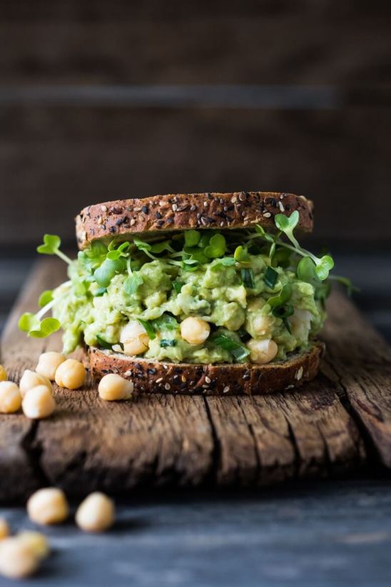 Smashed Chickpea and Avocado Sandwich