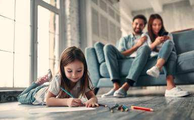 Happy family at home