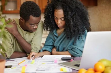 african-american-couple-checking-finances