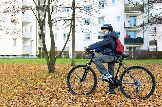 kid riding bike