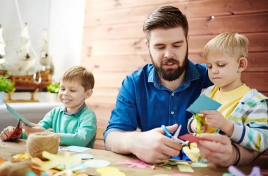 boys-and-father-crafting