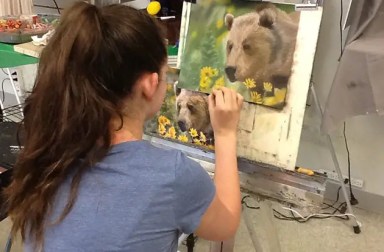 girl-creating-bear-artwork