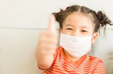 Coronavirus,Covid-19.online,Education.little,Asian,Kid,Girl,Wearing,Face,Mask,Show