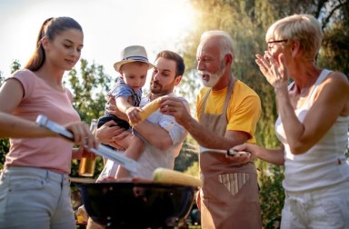 Happy,Family,Having,Barbecue,Party,In,Backyard.food,family,fun,And,Happiness,Concept.