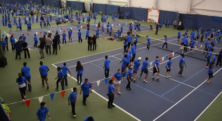 world tennis day world record largest tennis lesson